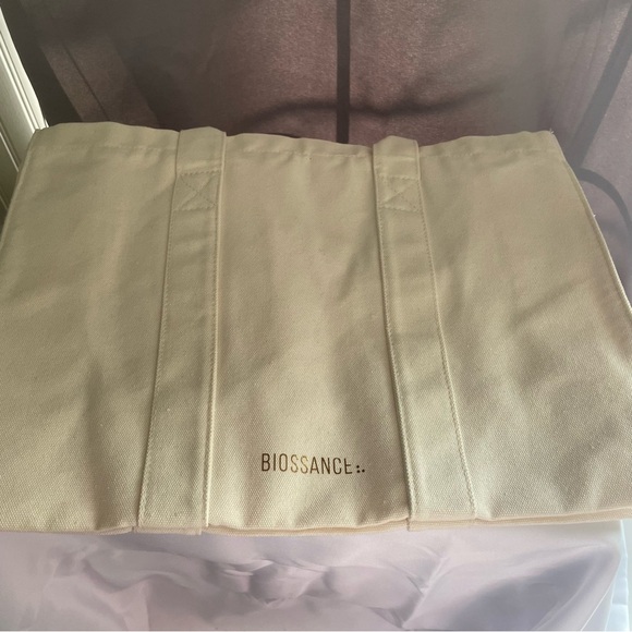 BIOSSANCE Reusable Large White Cotton Canvas Tote Bag - New - Picture 2 of 8